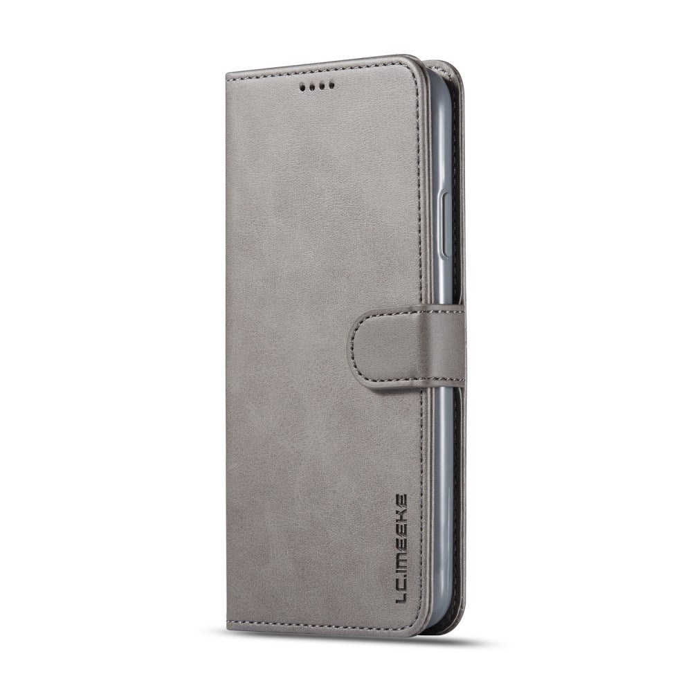 iPhone 11 Pro Max Kunstskinn Flip Deksel m. Kortholder & Ståfunksjon - Grå