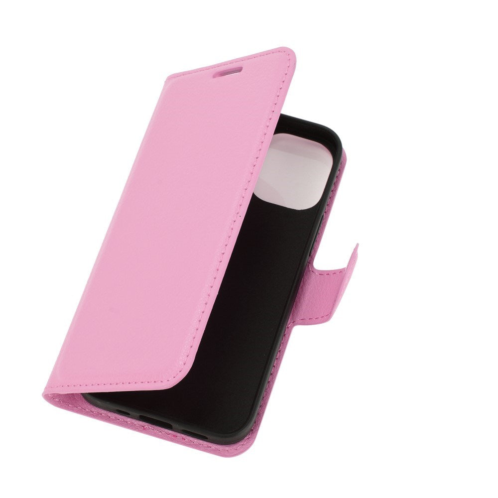 EIDERWOOD iPhone 12 Mini Kunstskinn Flip Deksel m. Kortholder & Ståfunksjon - Rosa