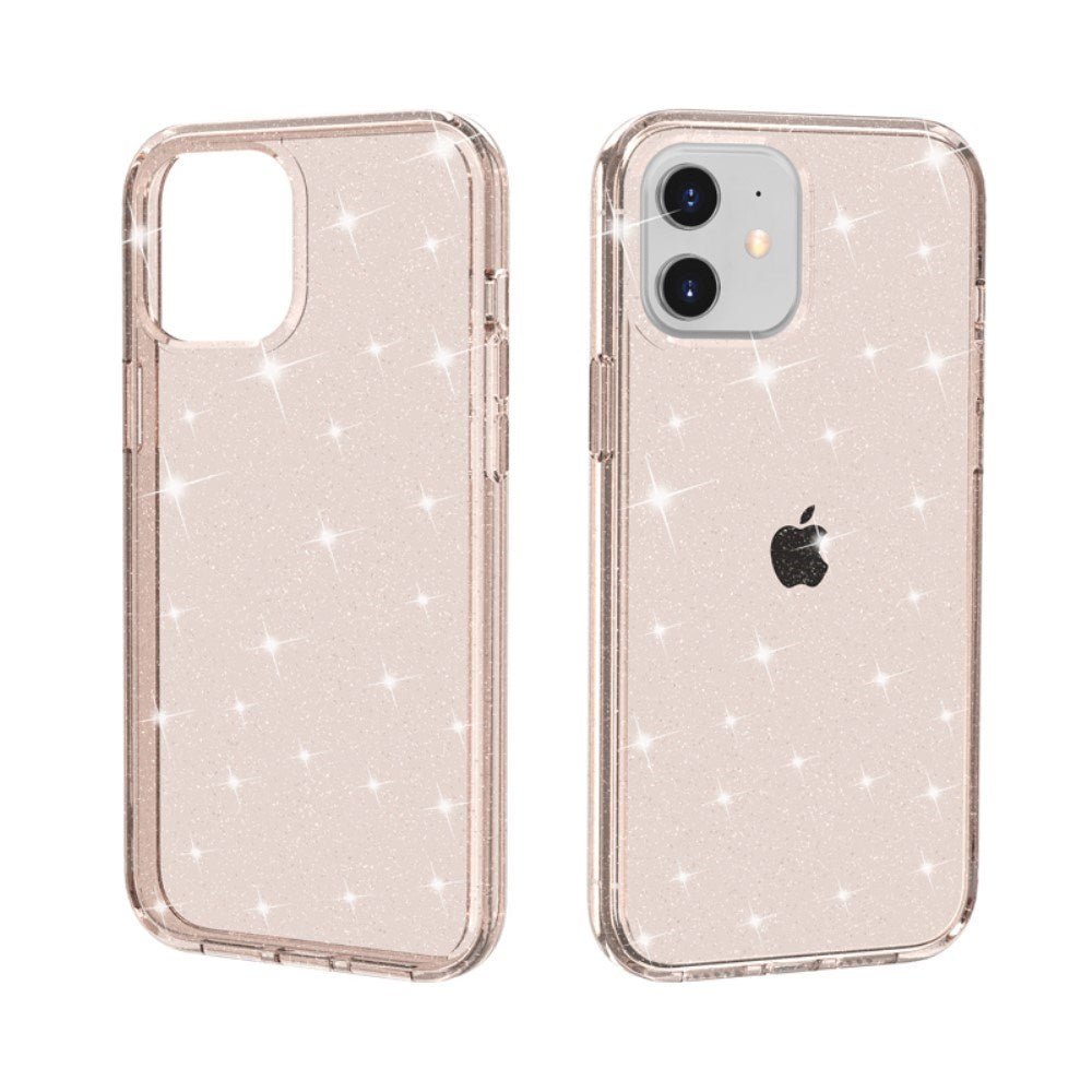 iPhone 12 Mini Deksel med Glimmer - Gjennomsiktig / Gull