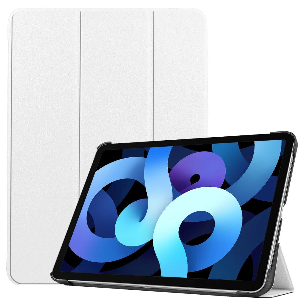 EIDERWOOD iPad Air 11-10.9" (2026-2020) Tri-fold Skinn Flip Deksel med Stylus Pen Holder - Hvit