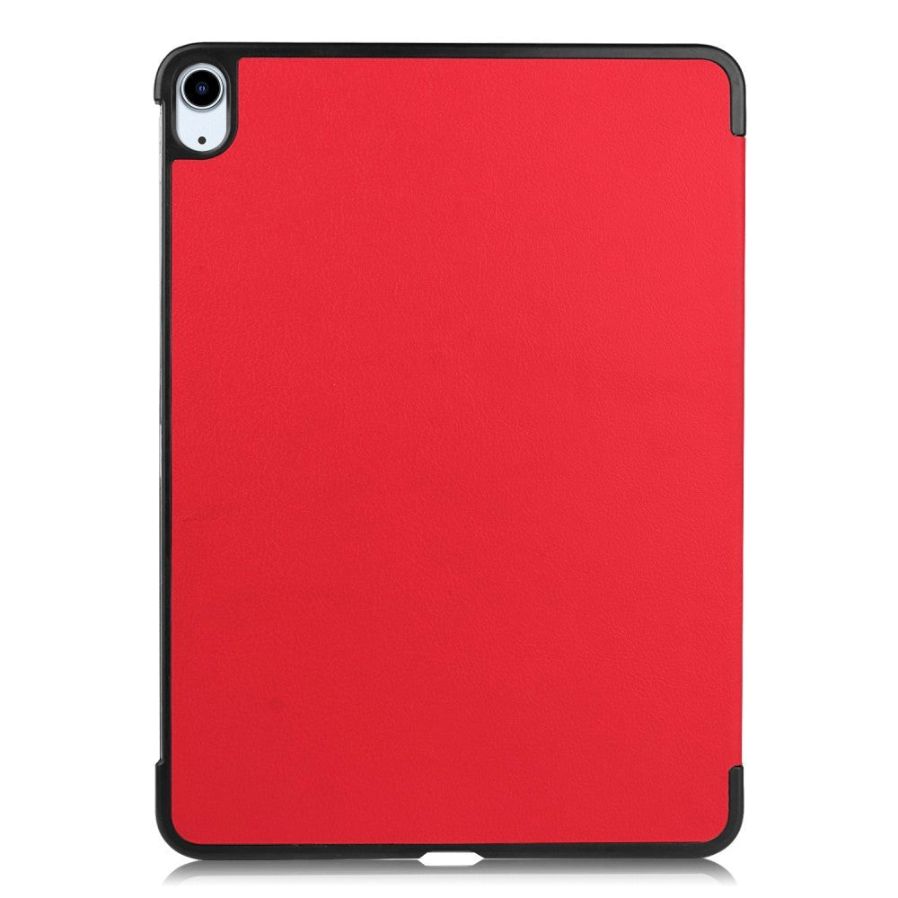 EIDERWOOD iPad Air 11-10.9" (2026-2020) Tri-fold Skinn Flip Deksel med Stylus Pen Holder - Rød