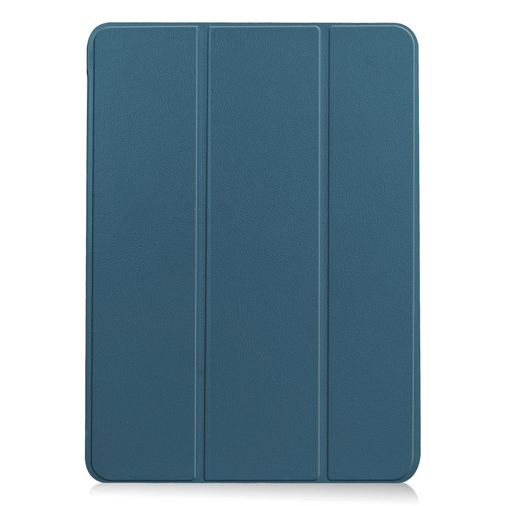 EIDERWOOD iPad Air 11-10.9" (2026-2020) Tri-fold Skinn Flip Deksel med Stylus Pen Holder - Blå/Grøn