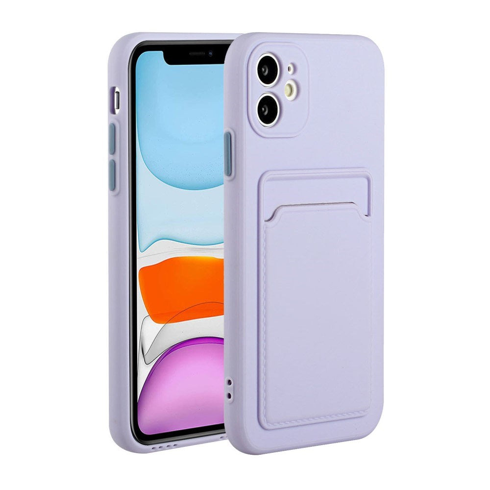 EIDERWOOD iPhone 12 Mini Fleksibelt Plast Deksel m. Kortholder - Lilla