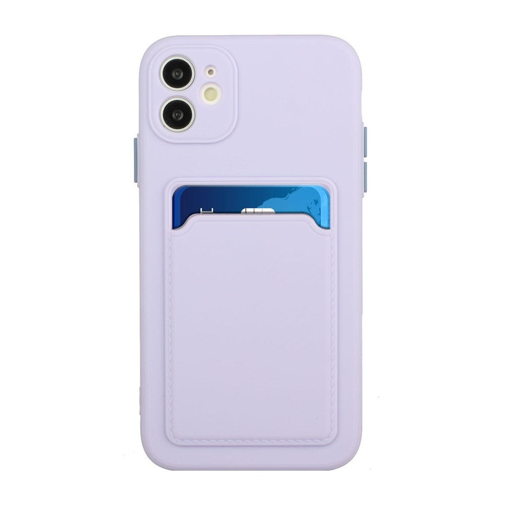 EIDERWOOD iPhone 12 Mini Fleksibelt Plast Deksel m. Kortholder - Lilla