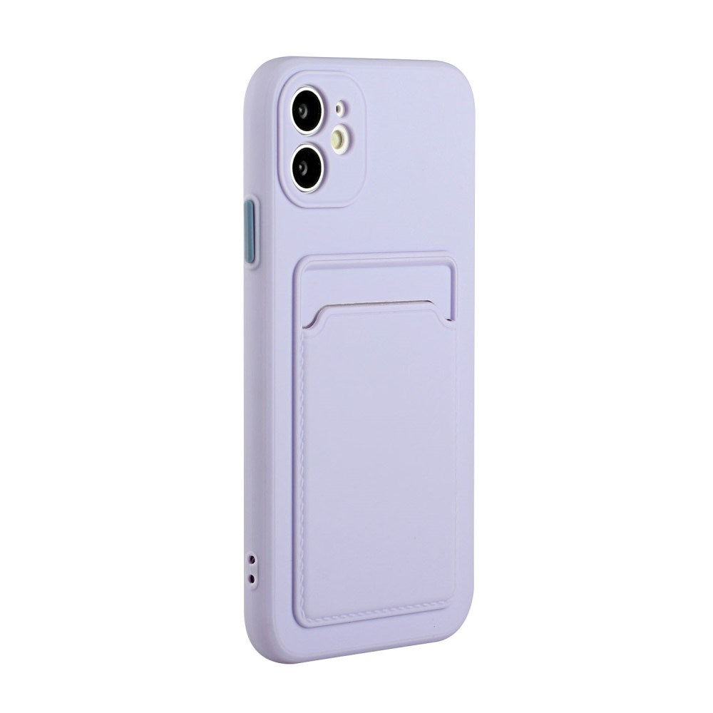 EIDERWOOD iPhone 12 Mini Fleksibelt Plast Deksel m. Kortholder - Lilla