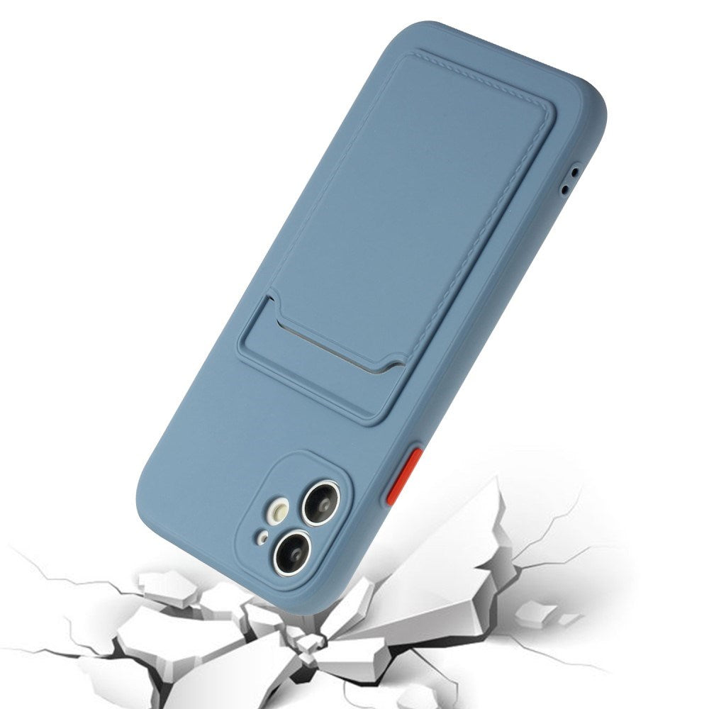 EIDERWOOD iPhone 12 Mini Fleksibelt Plast Deksel m. Kortholder - Blå