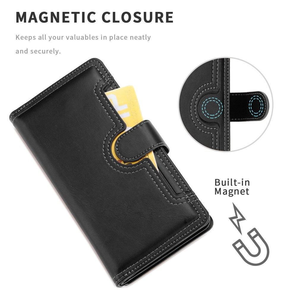 EIDERWOOD iPhone 13 Mini Flip Deksel med Kortholder & Stropp – Svart