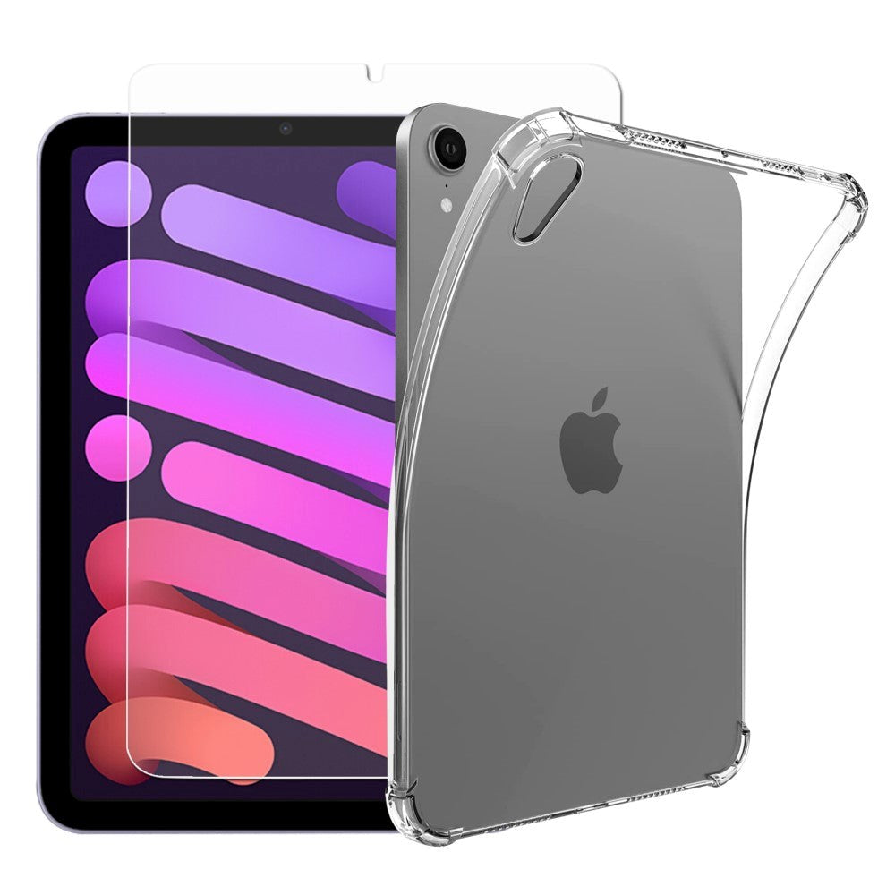 iPad Mini (2024 / 2021) Fleksibel TPU-plast med Skjermbeskytter - Gjennomsiktig
