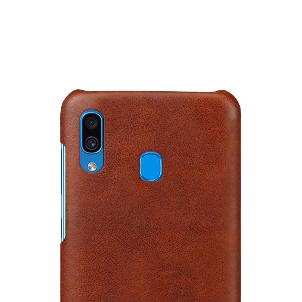 Samsung Galaxy A30 Brun Skinn Belagt Deksel