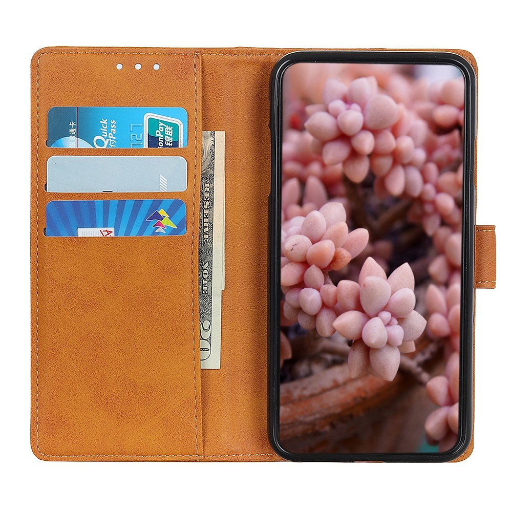 EIDERWOOD Samsung Galaxy A30s / A50 Kunstskinn Flip Deksel m. Kortholder & Ståfunksjon - Brun