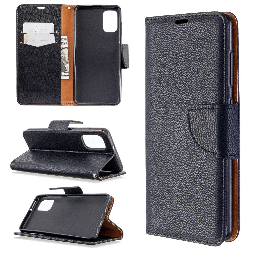 EIDERWOOD Samsung Galaxy A41 Kunstskinn Flip Deksel m. Kortholder & Ståfunksjon - Svart
