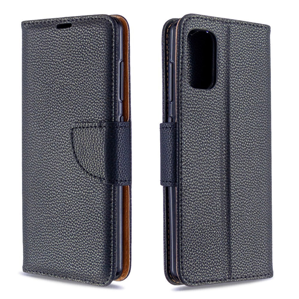 EIDERWOOD Samsung Galaxy A41 Kunstskinn Flip Deksel m. Kortholder & Ståfunksjon - Svart