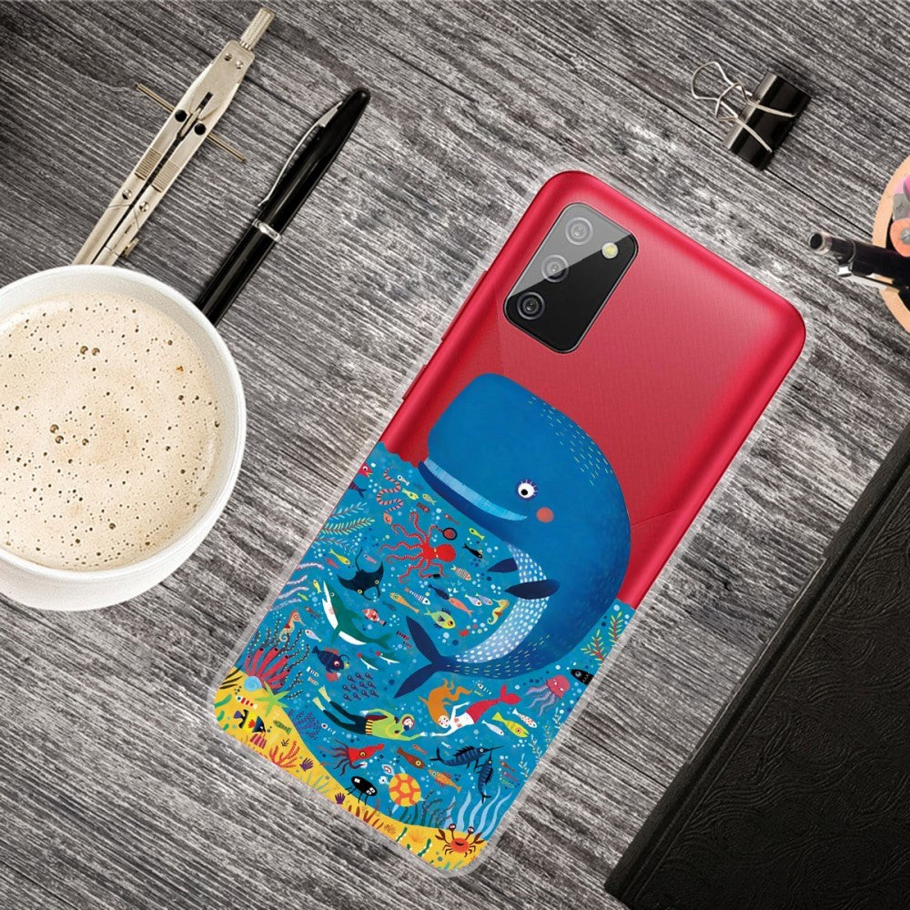 Samsung Galaxy A02s Fleksibelt Plastikkdeksel - Hval Print