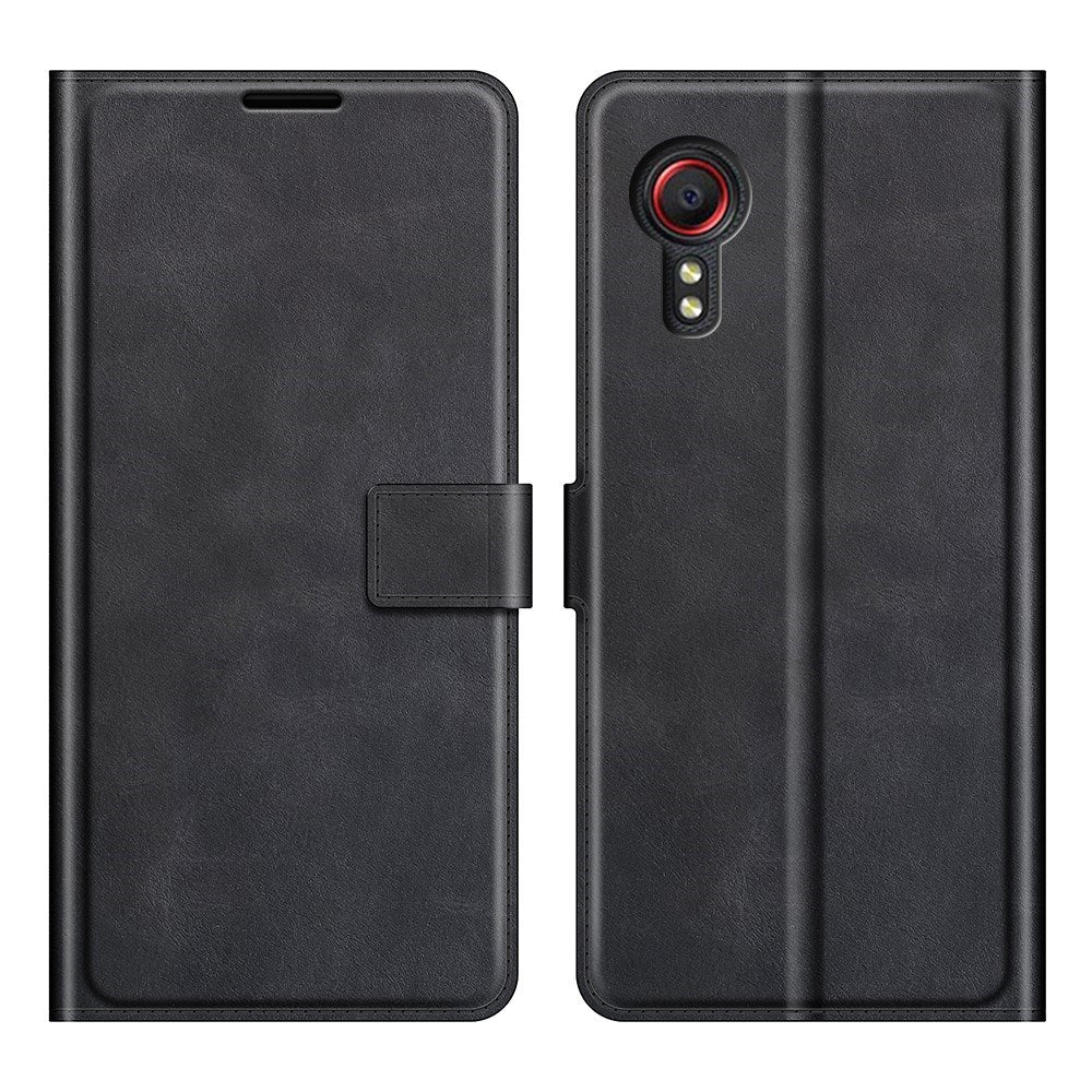 EIDERWOOD Samsung Galaxy Xcover 5 Kunstskinn Flip Deksel m. Kortholder & Ståfunksjon - Svart