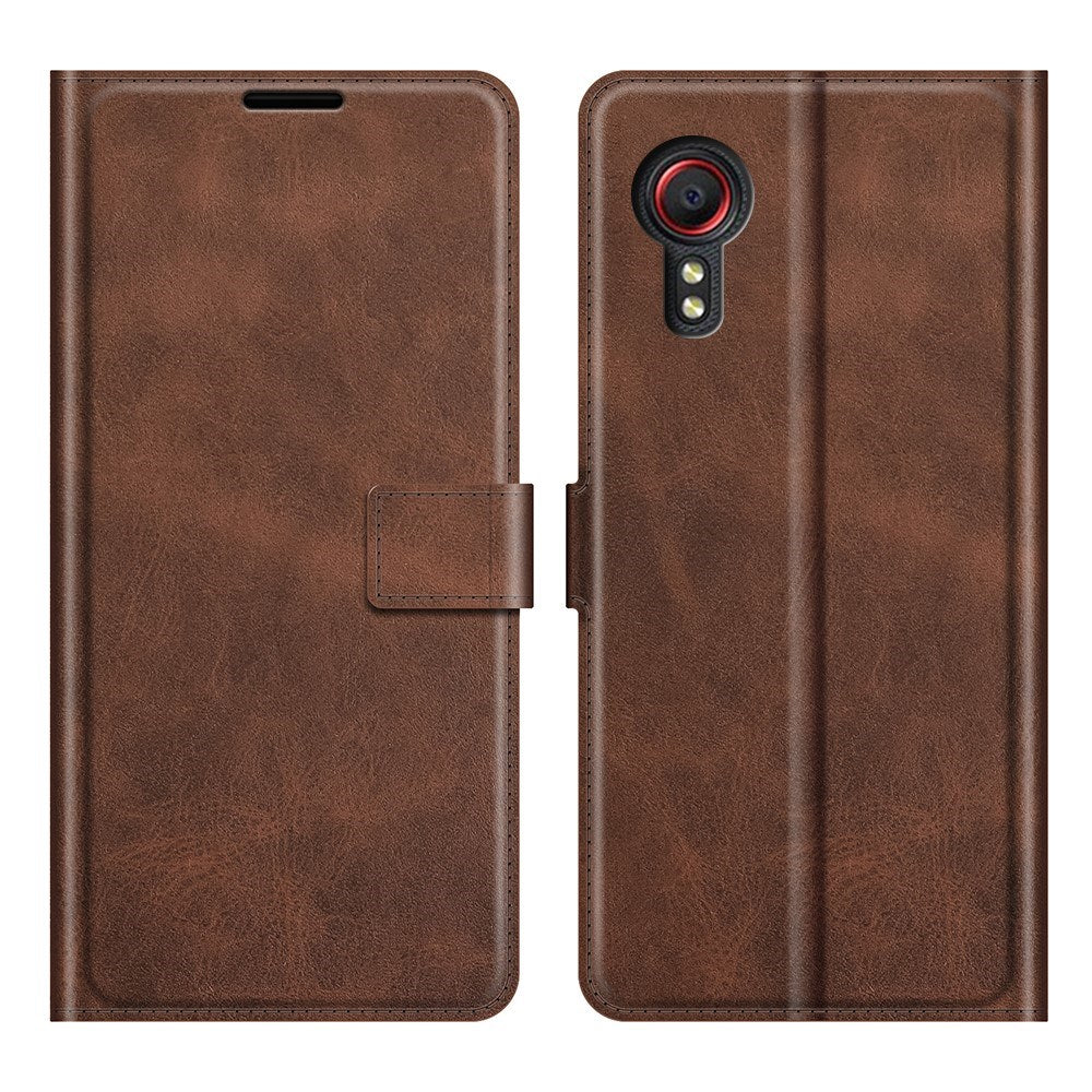EIDERWOOD Samsung Galaxy Xcover 5 Kunstskinn Flip Deksel m. Kortholder & Ståfunksjon - Brun