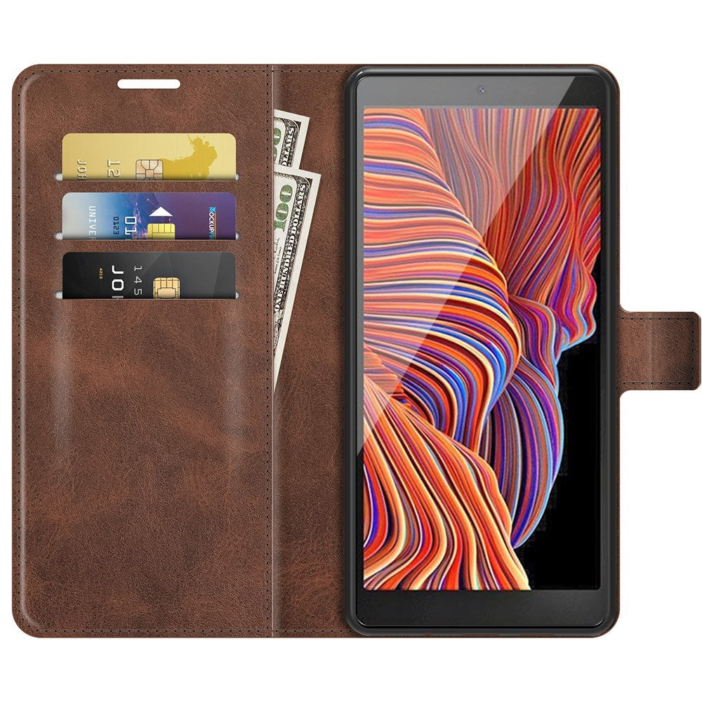 EIDERWOOD Samsung Galaxy Xcover 5 Kunstskinn Flip Deksel m. Kortholder & Ståfunksjon - Brun