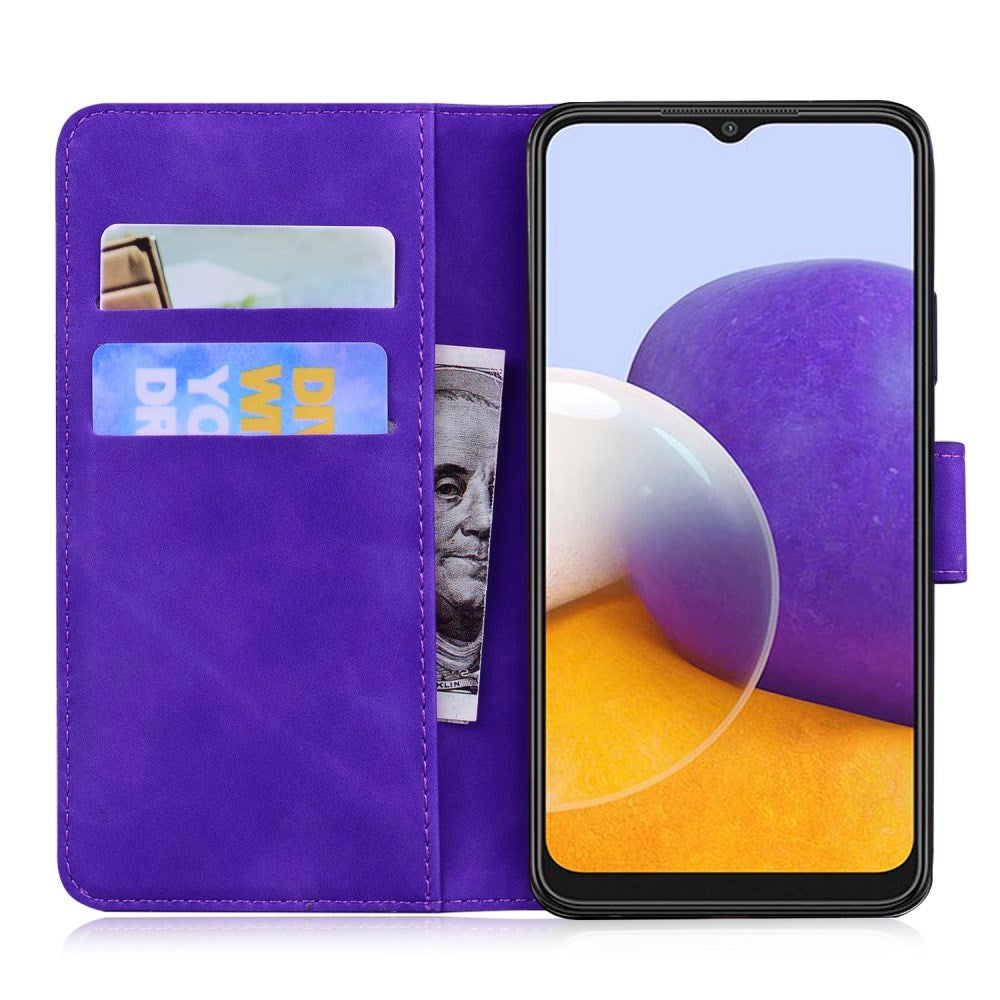 EIDERWOOD Samsung Galaxy A22 (5G) Kunstskinn Flip Deksel m. Kortholder & Ståfunksjon - Lilla