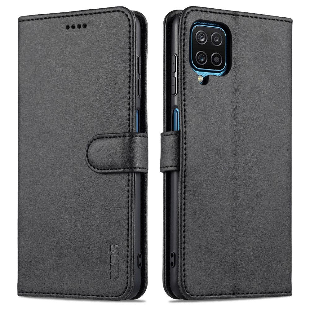EIDERWOOD Samsung Galaxy A12 Kunstskinn Flip Deksel m. Kortholder & Ståfunksjon - Svart