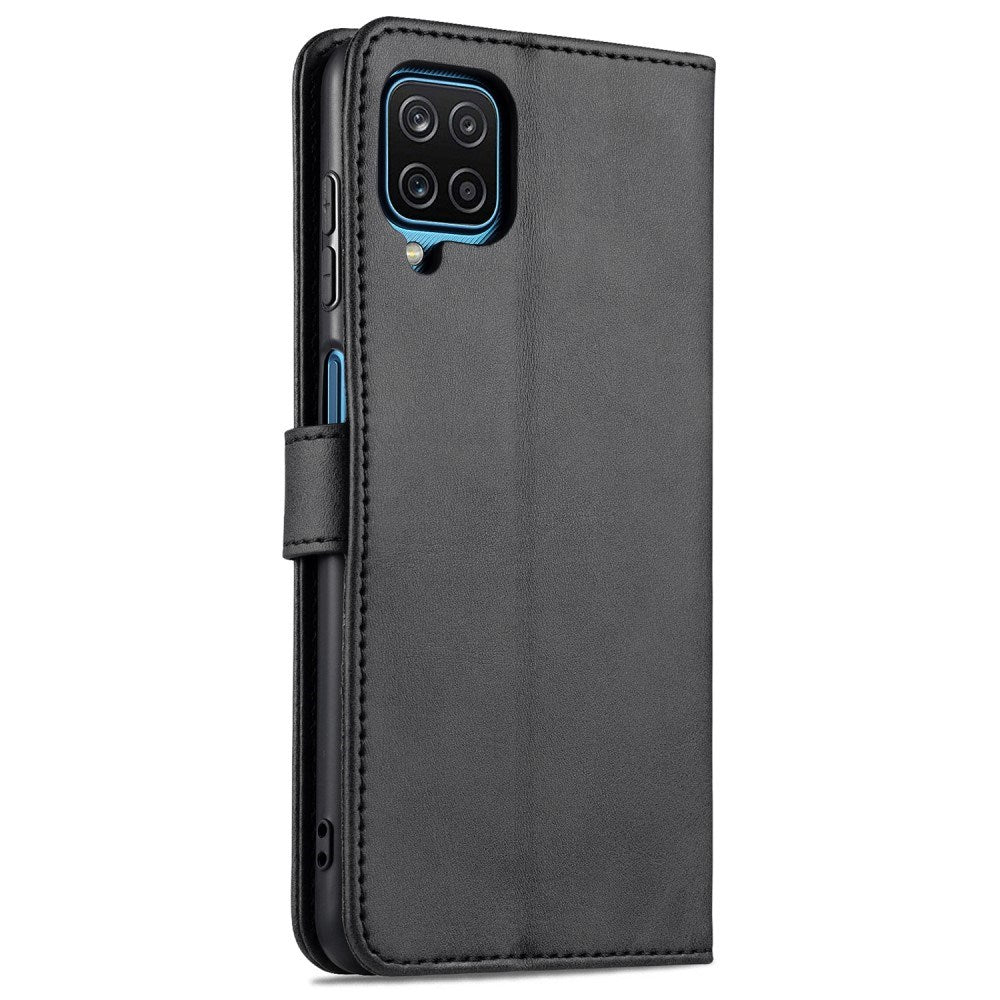 EIDERWOOD Samsung Galaxy A12 Kunstskinn Flip Deksel m. Kortholder & Ståfunksjon - Svart