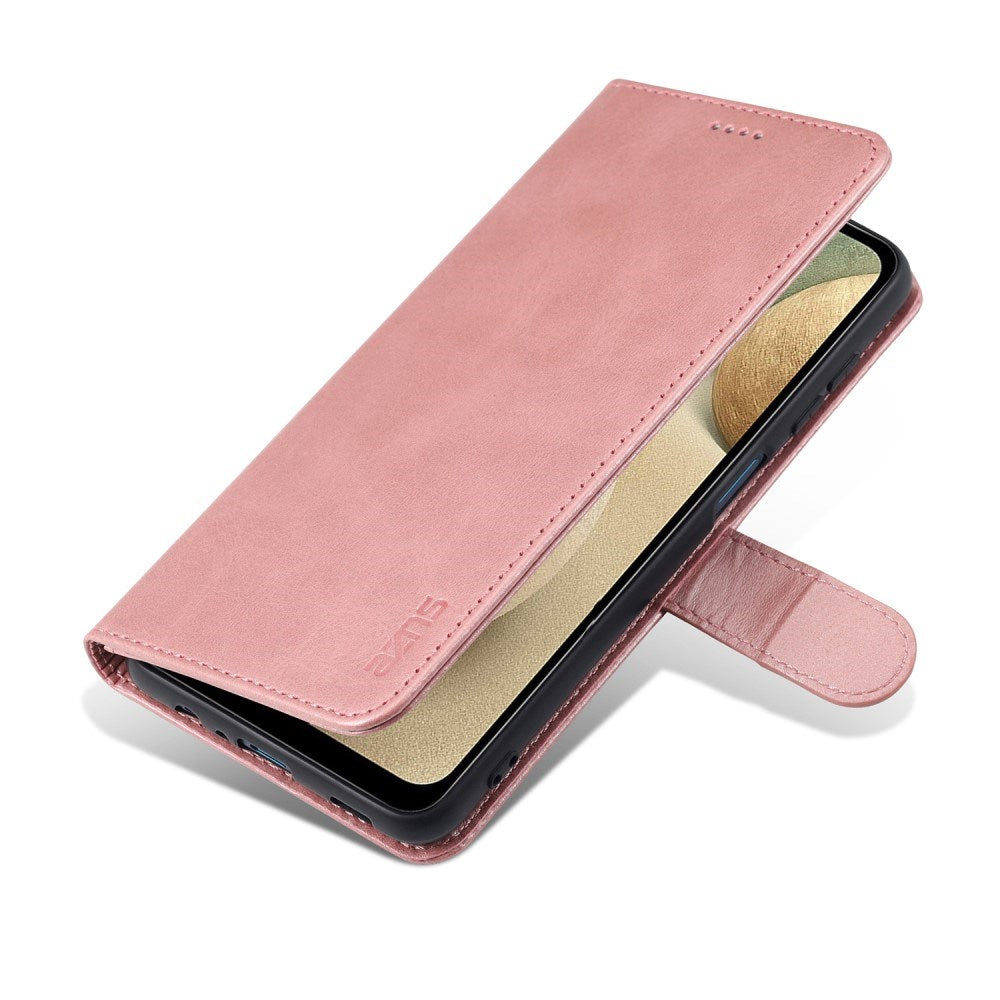 EIDERWOOD Samsung Galaxy A12 Kunstskinn Flip Deksel m. Kortholder & Ståfunksjon - Rose Gold