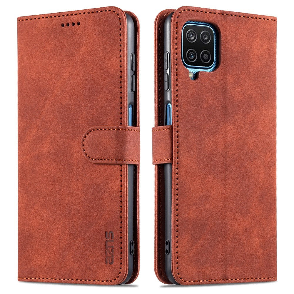 EIDERWOOD Samsung Galaxy A12 Kunstskinn Flip Deksel m. Kortholder & Ståfunksjon - Brun