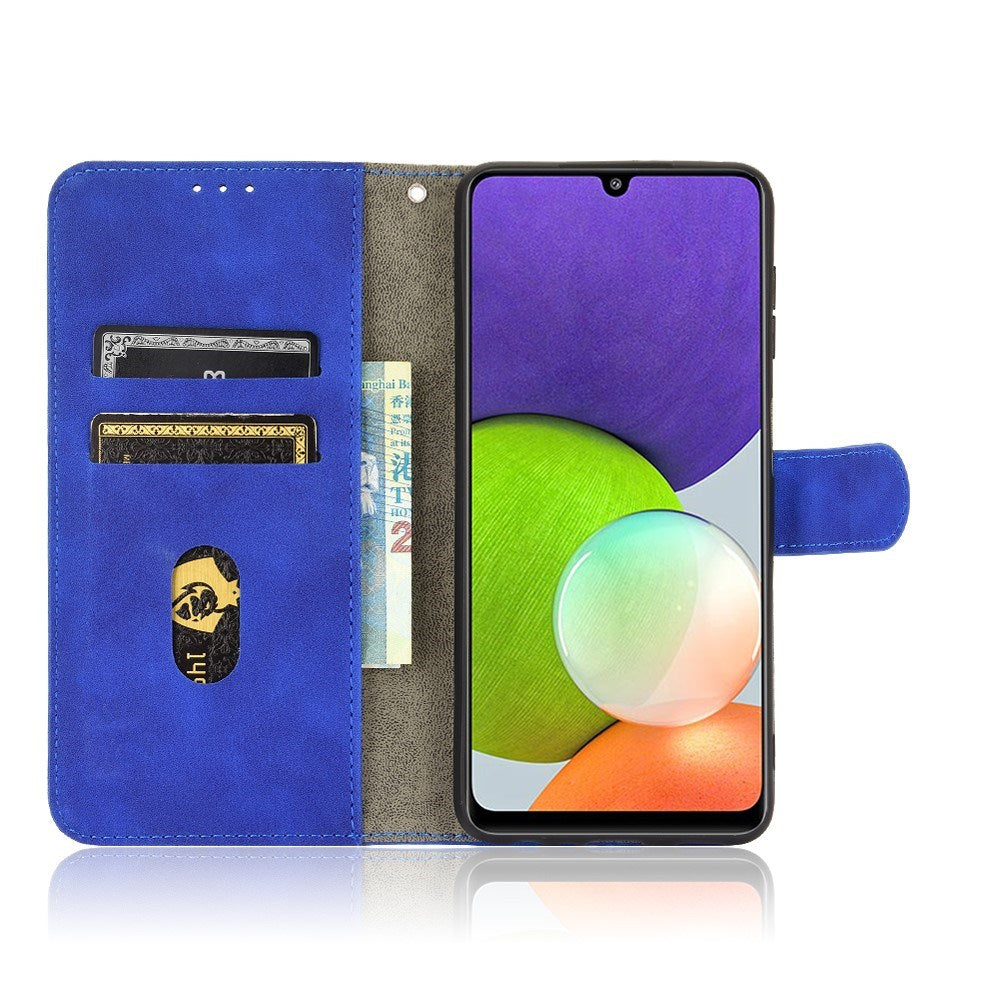 EIDERWOOD Samsung Galaxy A22 (4G) Kunstskinn Flip Deksel m. Kortholder & Ståfunksjon - Blå