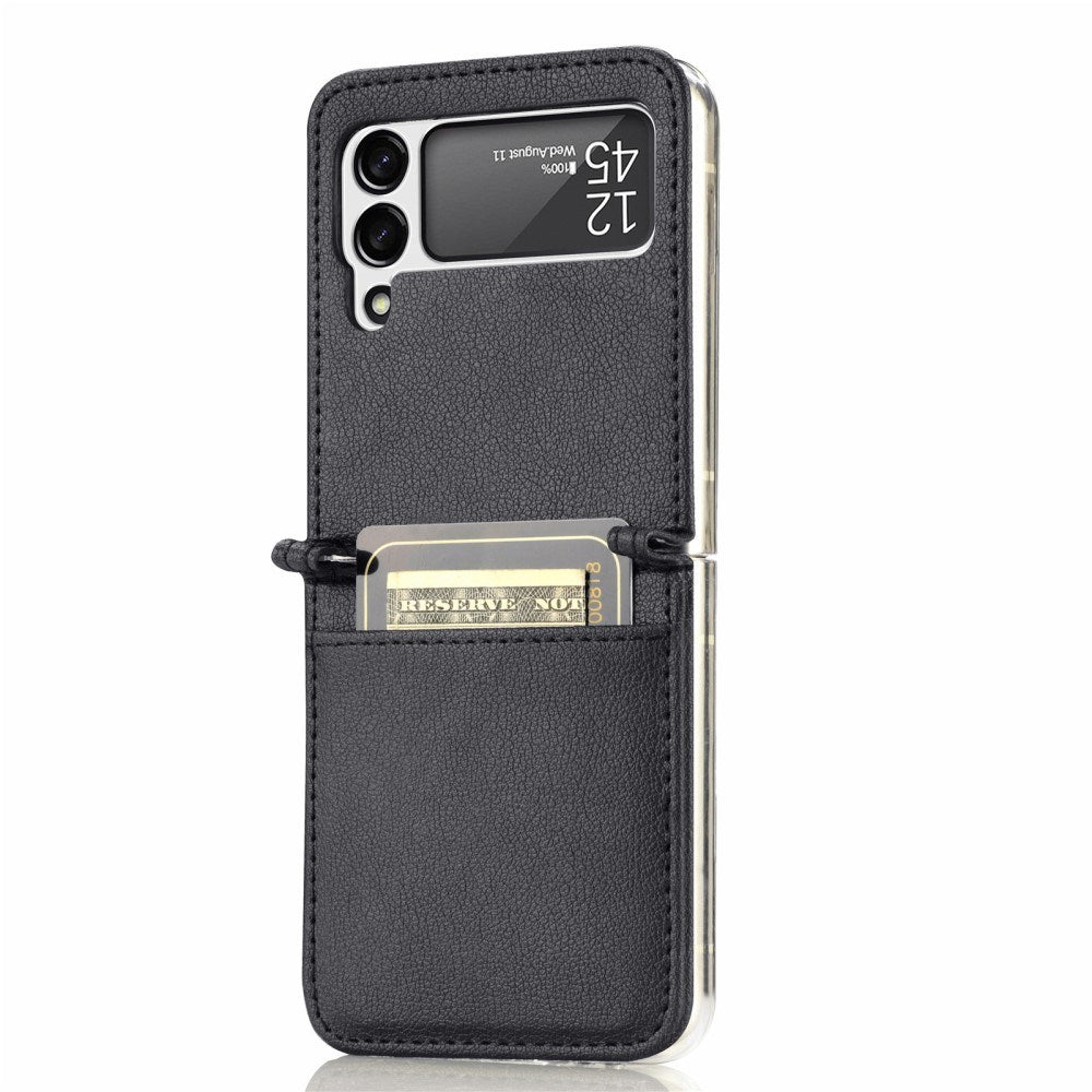 EIDERWOOD Samsung Galaxy Z Flip3 (5G) Kunstskinn Deksel - Kortholder - Svart