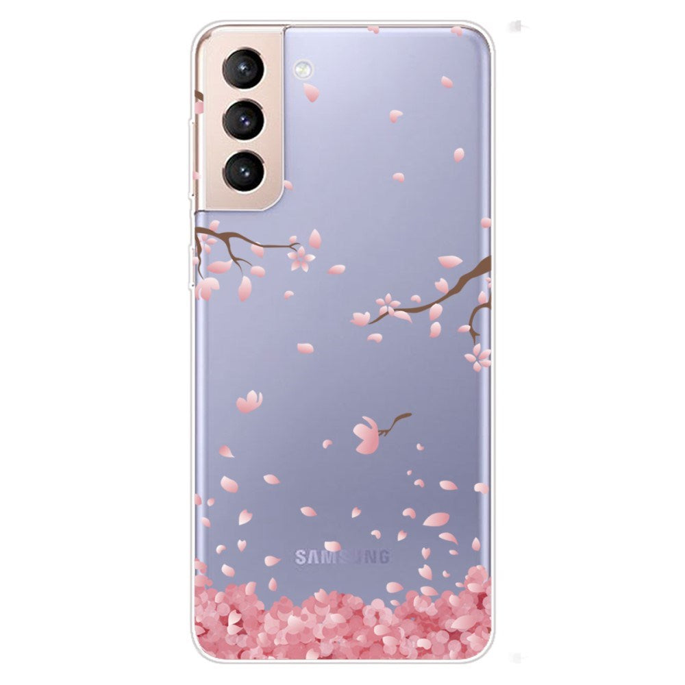 EIDERWOOD Samsung Galaxy S22+ (Plus) Fleksibelt Plast Deksel med Vakkert Motiv - Lilla Himmel og Rosa Tre