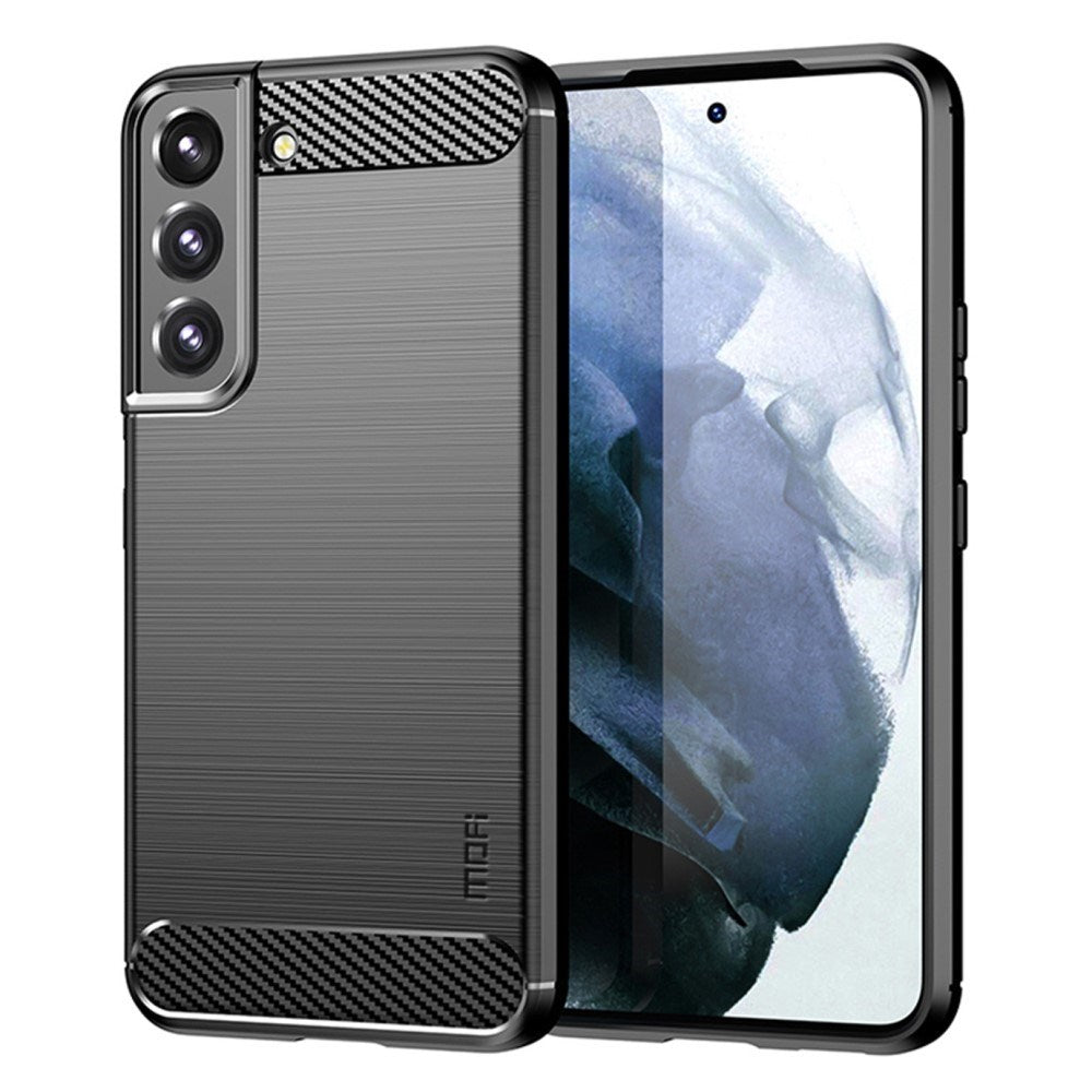 Samsung Galaxy S22+ (Plus) MOFI Brushed Carbon Fiber Fleksibelt Plast Deksel - Svart