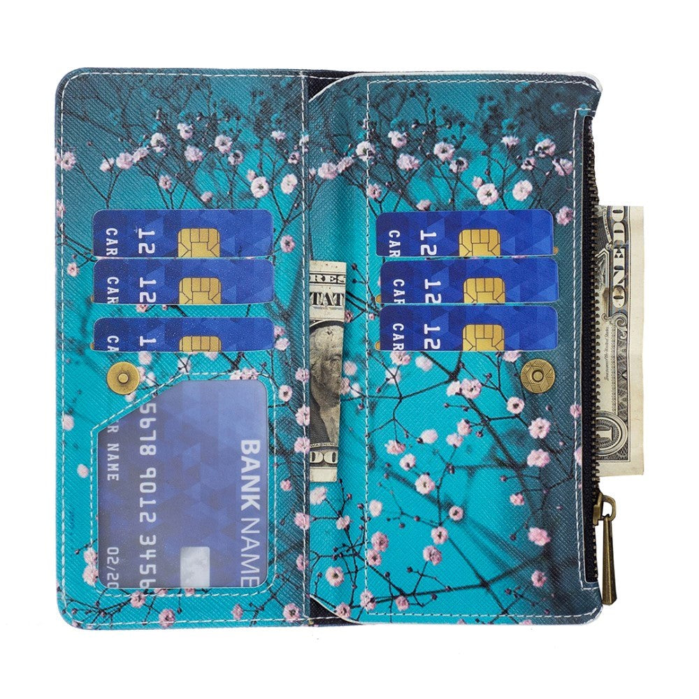 Samsung Galaxy A73 (5G) PU Skinn Flip Deksel Med Lommebok - Tre Med Blomster