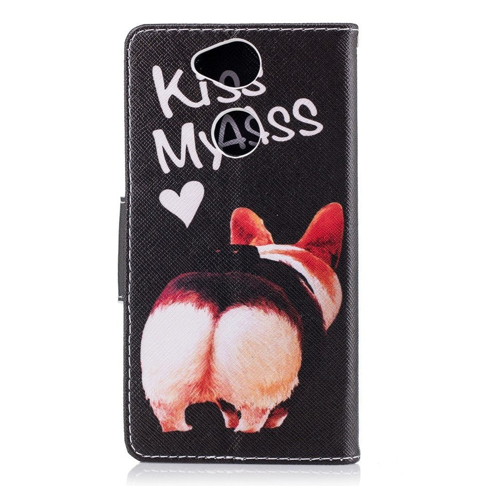 Sony Xperia XA2 Kunstskinn Flipdeksel m. Kortholder - Kiss