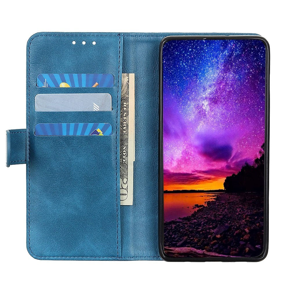 Motorola Moto E6 Plus Skinndeksel med Lommebok - Blå