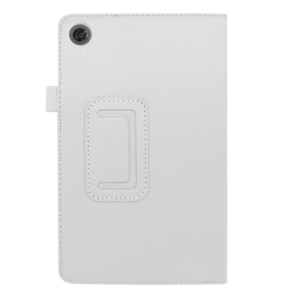 Lenovo Tab M8 (2nd Gen.) 8" Litchi Skinn Deksel med Magnetisk Lukking & Stativfunksjon - Hvit