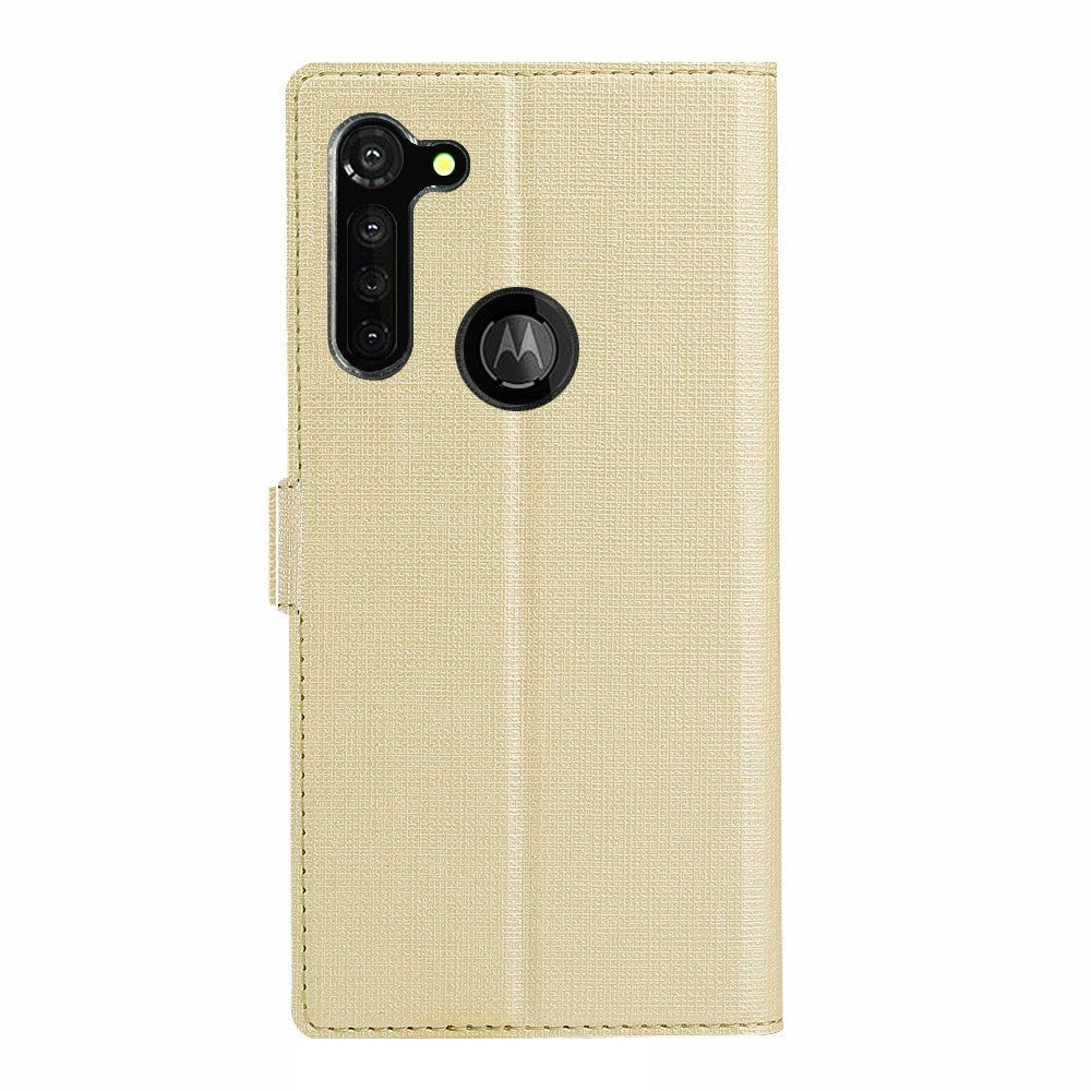 Motorola Moto G Pro VILI DMX PU Skinndeksel m. Kortholder & Riflet Tekstur Gull