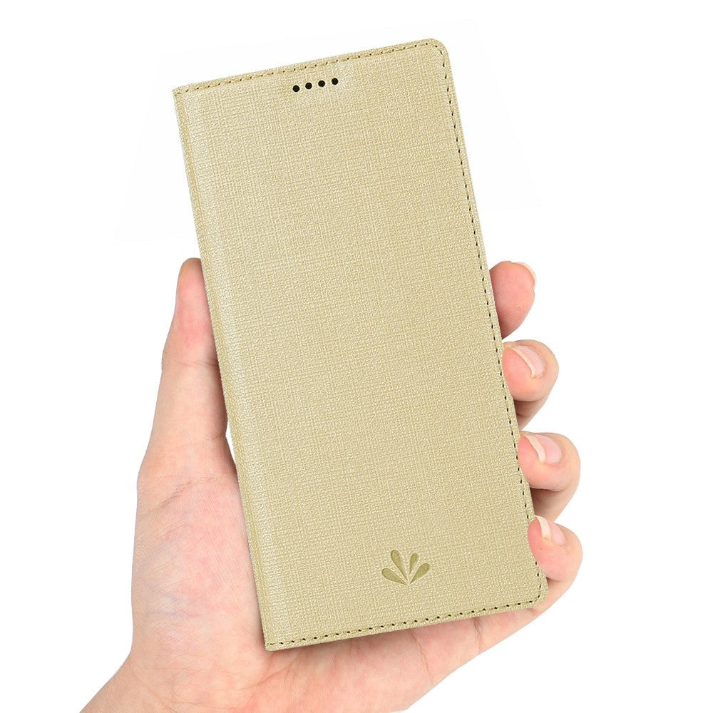 Motorola Moto G Pro VILI DMX PU Skinndeksel m. Kortholder & Riflet Tekstur Gull