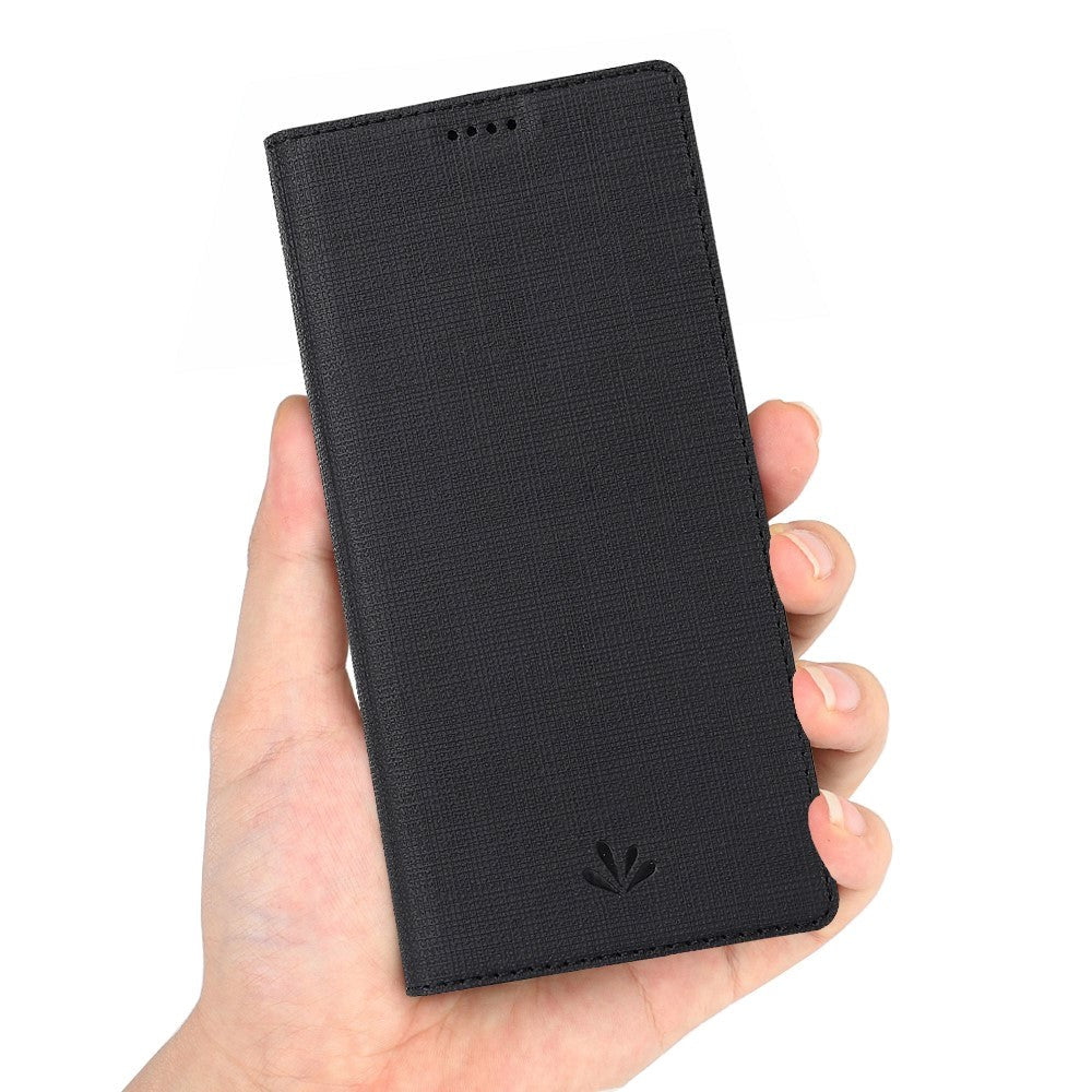 Motorola Moto G Pro VILI DMX PU Skinndeksel m. Kortholder & Riflet Tekstur Sort