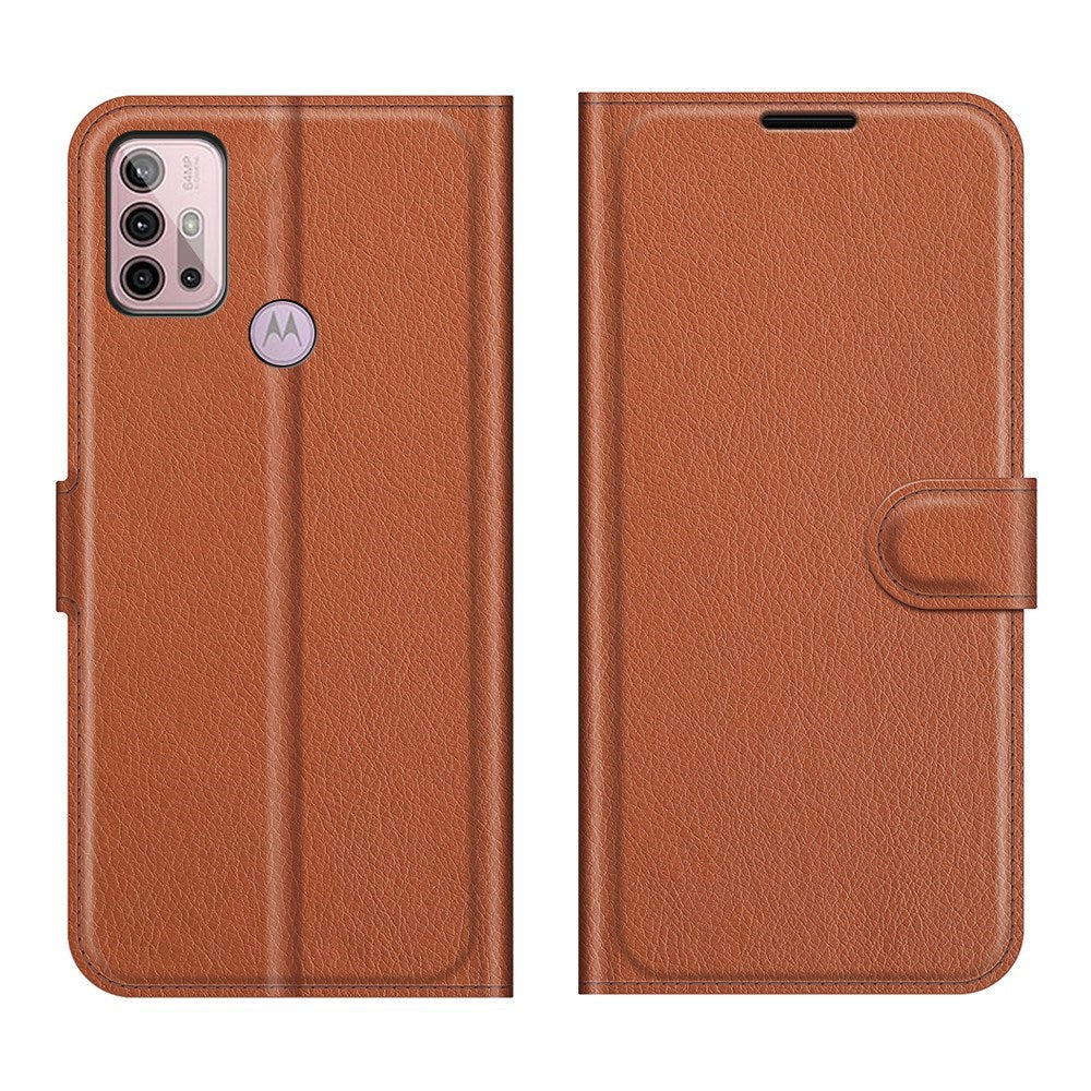 EIDERWOOD Motorola Moto G10 / G20 / G30 Kunstskinn Flip Deksel med Kortholder & Ståfunksjon - Brun