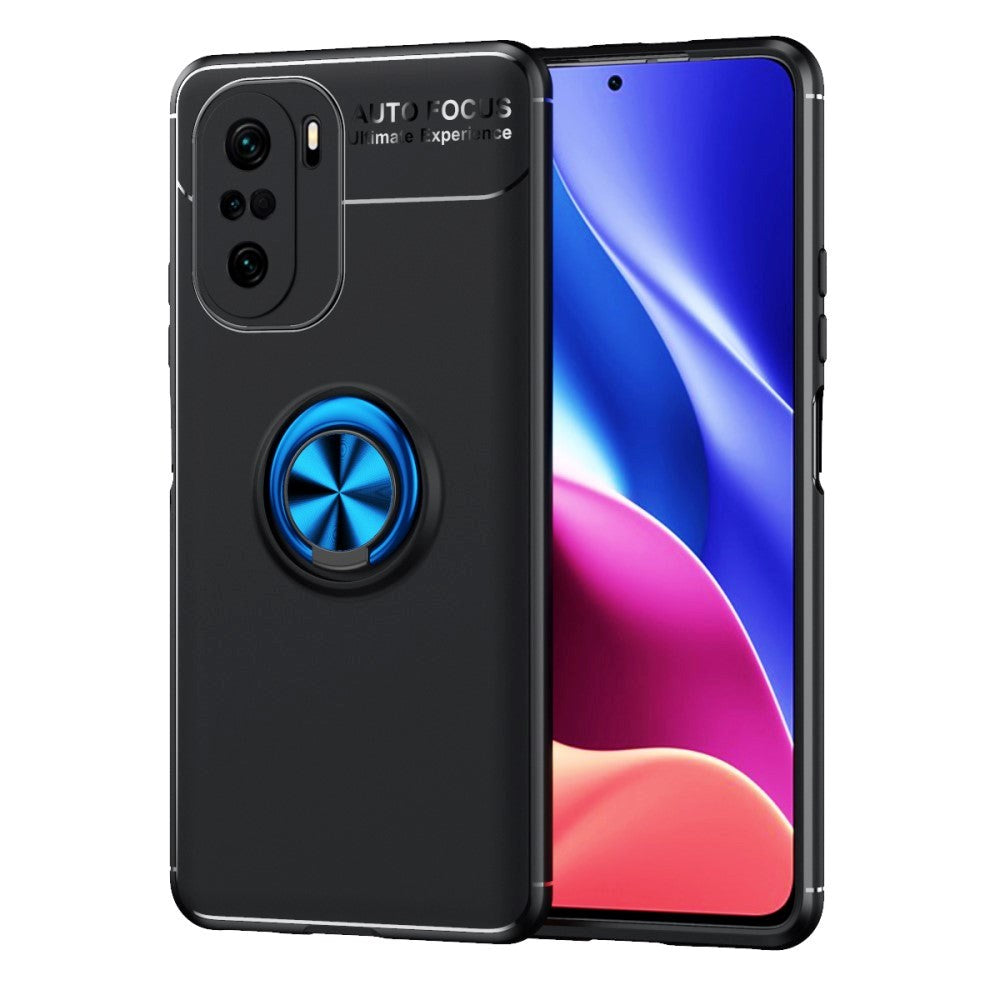 Xiaomi Mi 11i / Poco F3 Kickstand Deksel Med Fingerring - Svart/Blå