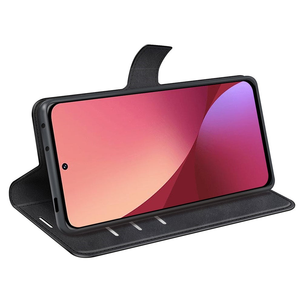 EIDERWOOD Xiaomi 12 / 12X Kunstskinn Flip Deksel med Lommebok & Stativfunksjon - Svart