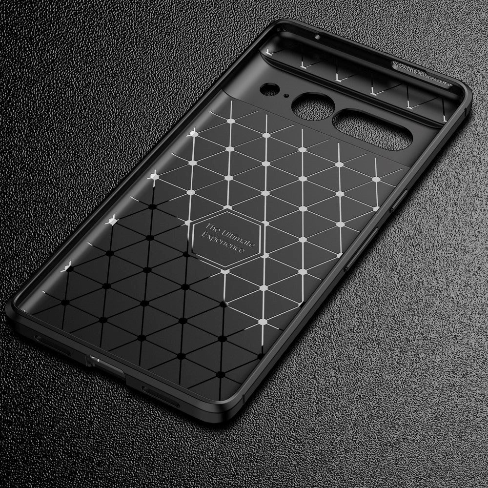 Google Pixel 7 Pro Karbonfiber Fleksibel Plast Deksel - Svart
