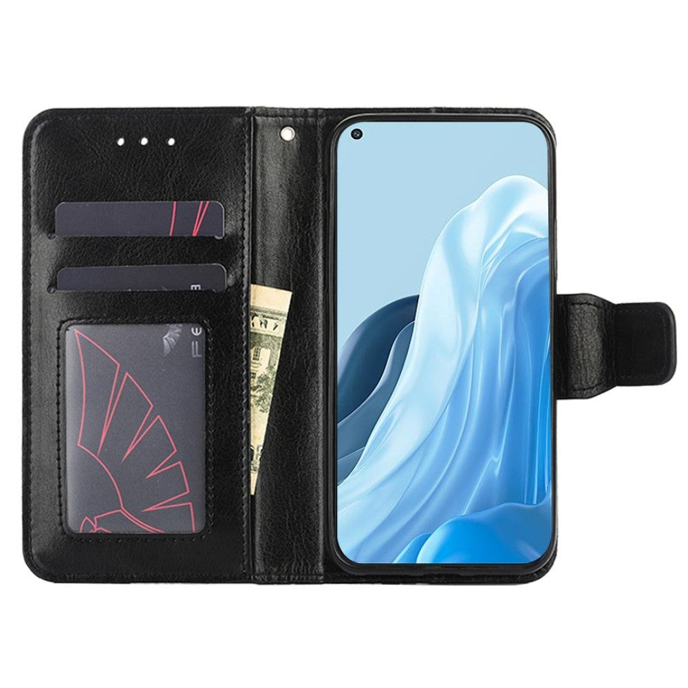 OPPO Find X5 Lite Flip Deksel i Kunstskinn med Lommebok og Magnetisk Lukking - Svart