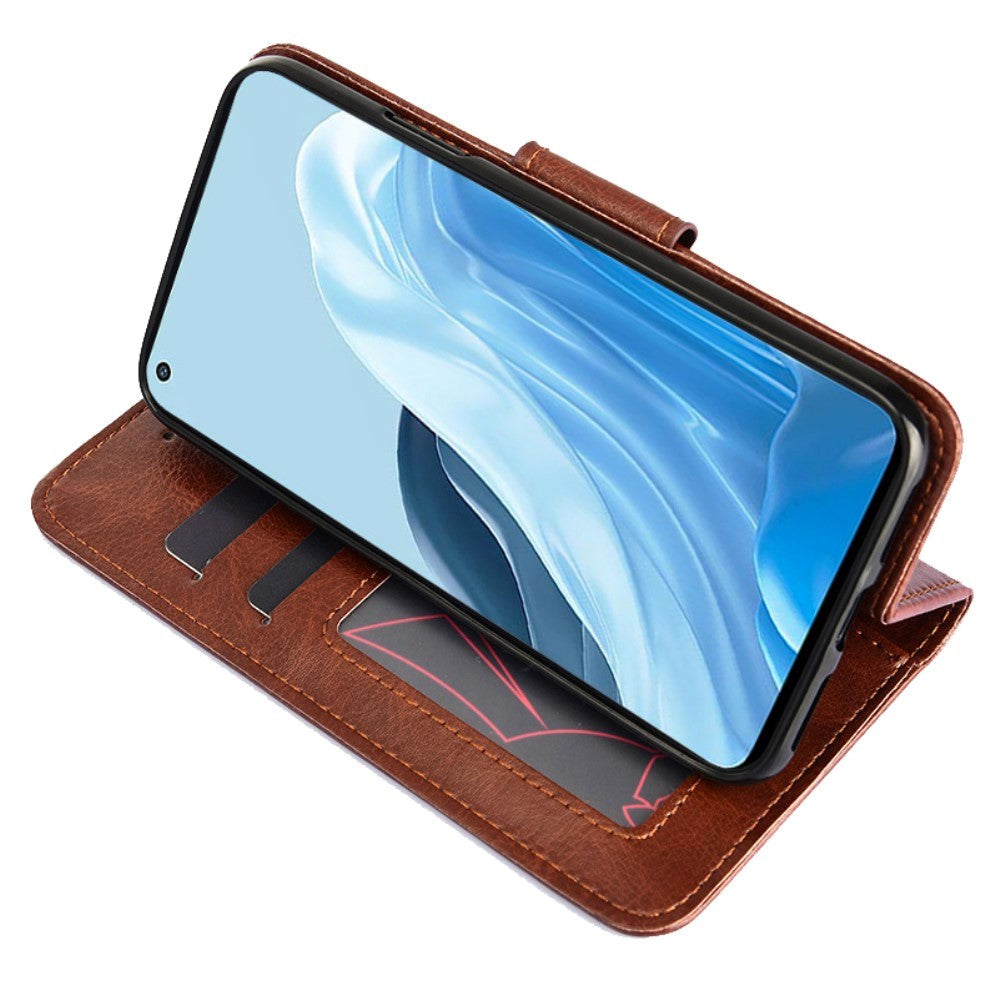 OPPO Find X5 Lite Flip Deksel i Kunstskinn med Lommebok og Magnetisk Lukking - Blå