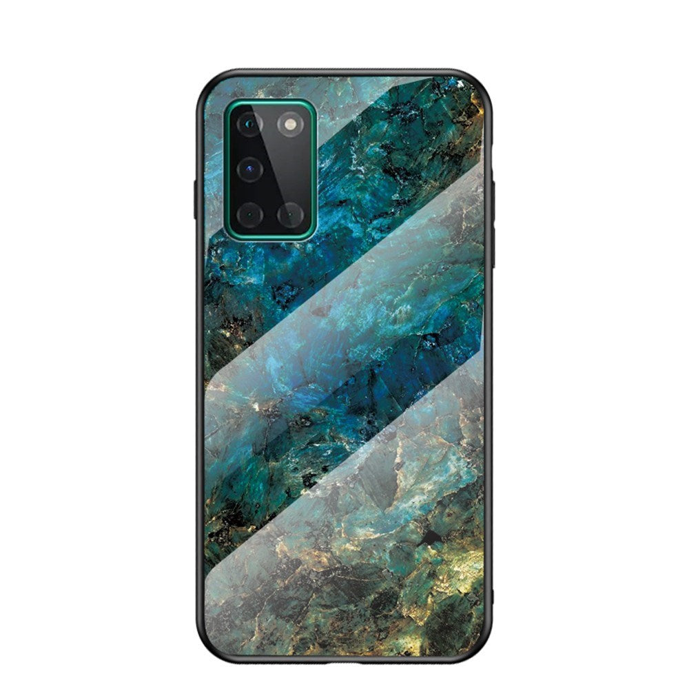 EIDERWOOD OnePlus 8T Hybrid Marmor Deksel med Glass Bakside - Blå