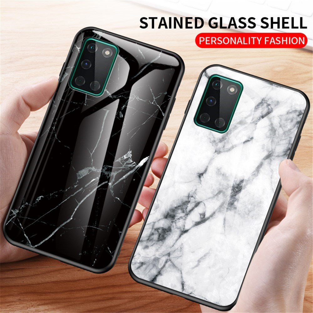 EIDERWOOD OnePlus 8T Hybrid Marmor Deksel med Glass Bakside - Svart
