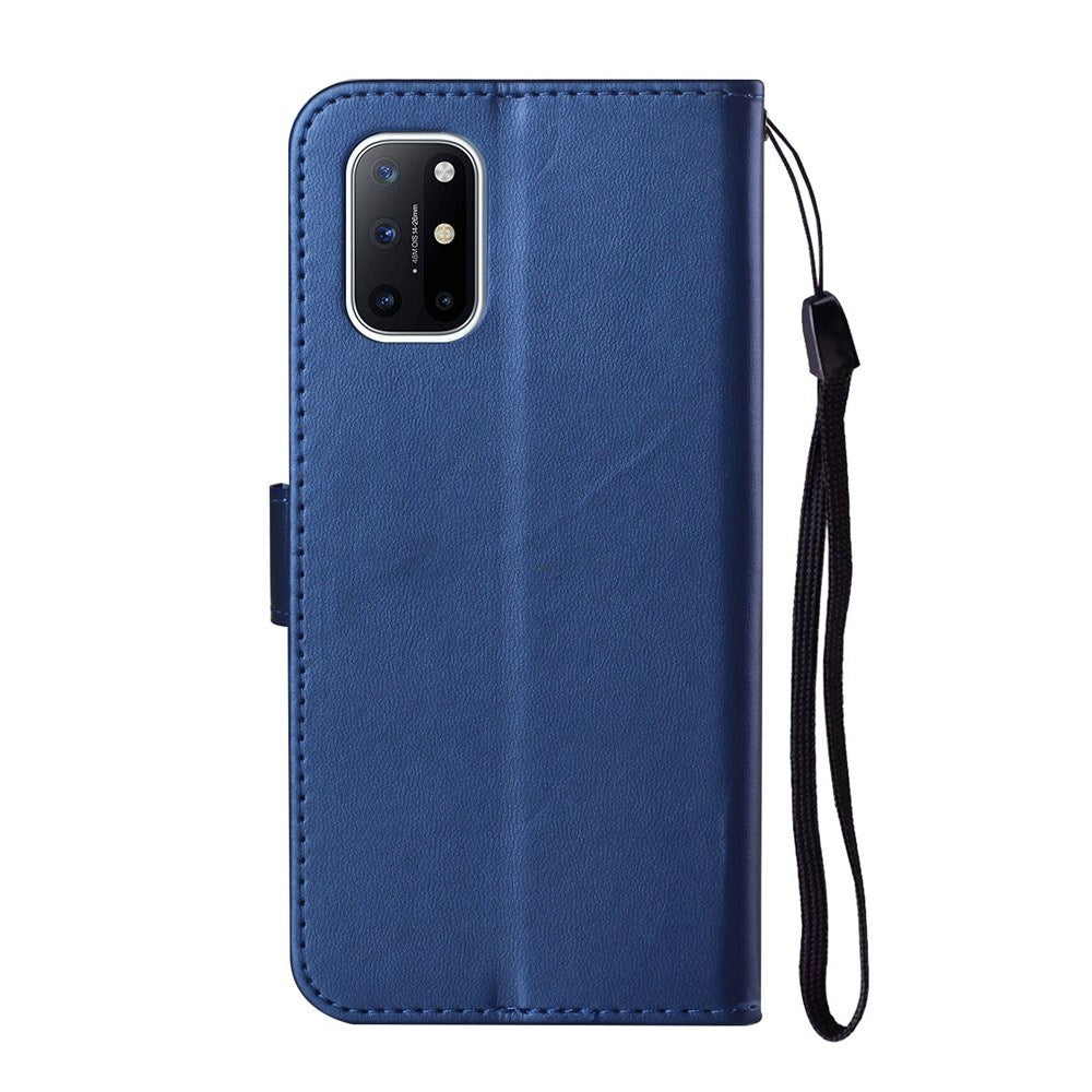 EIDERWOOD OnePlus 8T Kunstskinn Deksel med Stropp & Kortholder – Blå