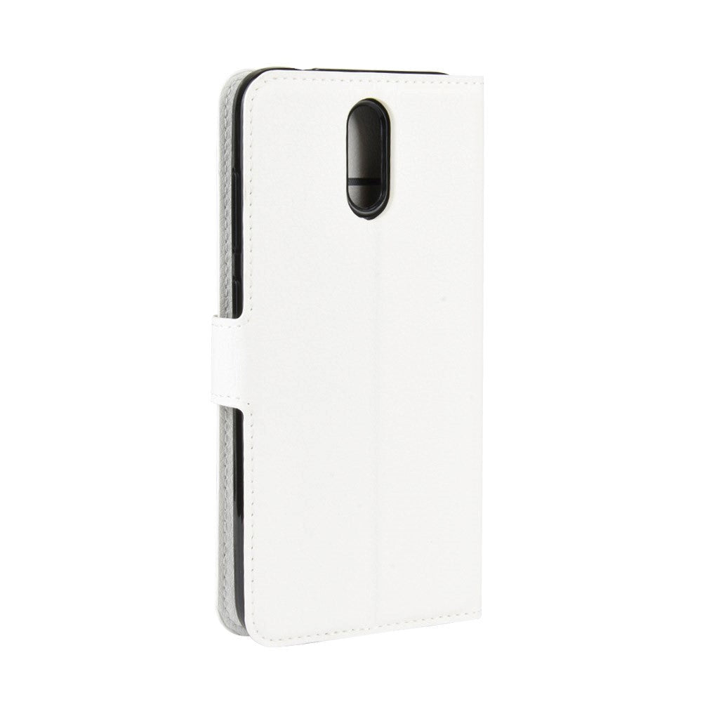 Nokia 2.3 Litchi PU Skinndeksel m. Lommebok - Hvit