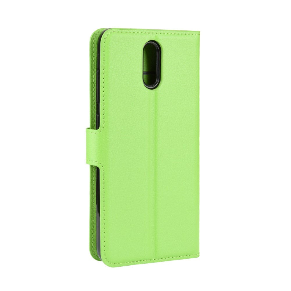Nokia 2.3 Litchi PU Skinndeksel m. Lommebok - Grønn