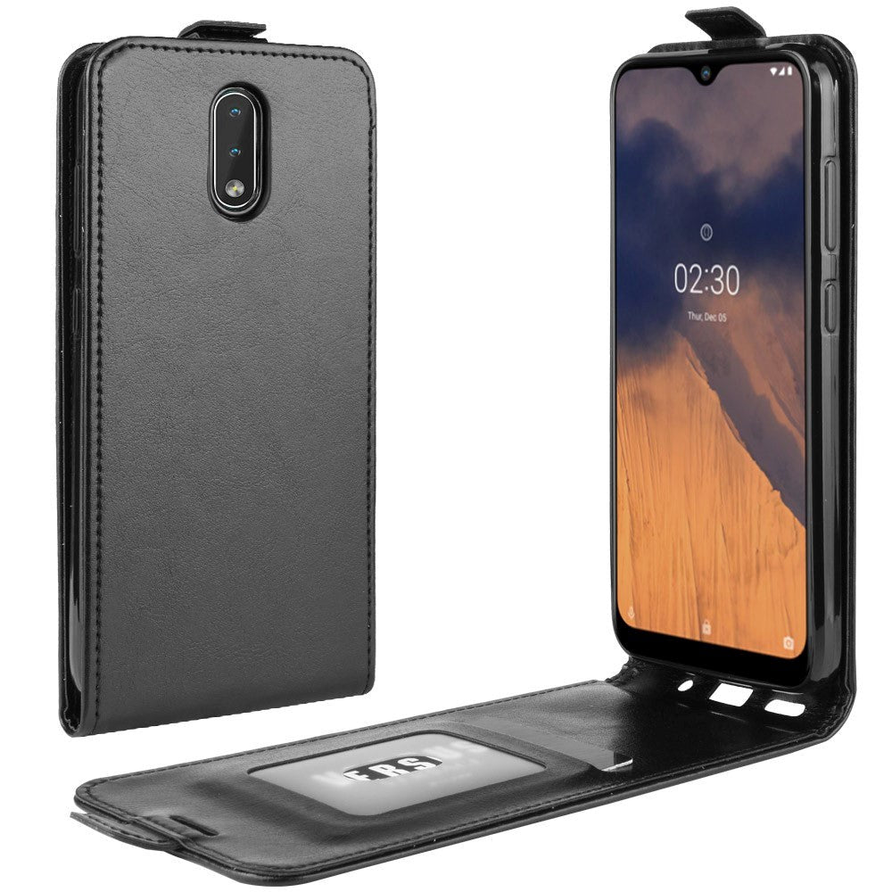 Nokia 2.3 Neutralt PU Skinn Flip Deksel m. Lommebok - Sort