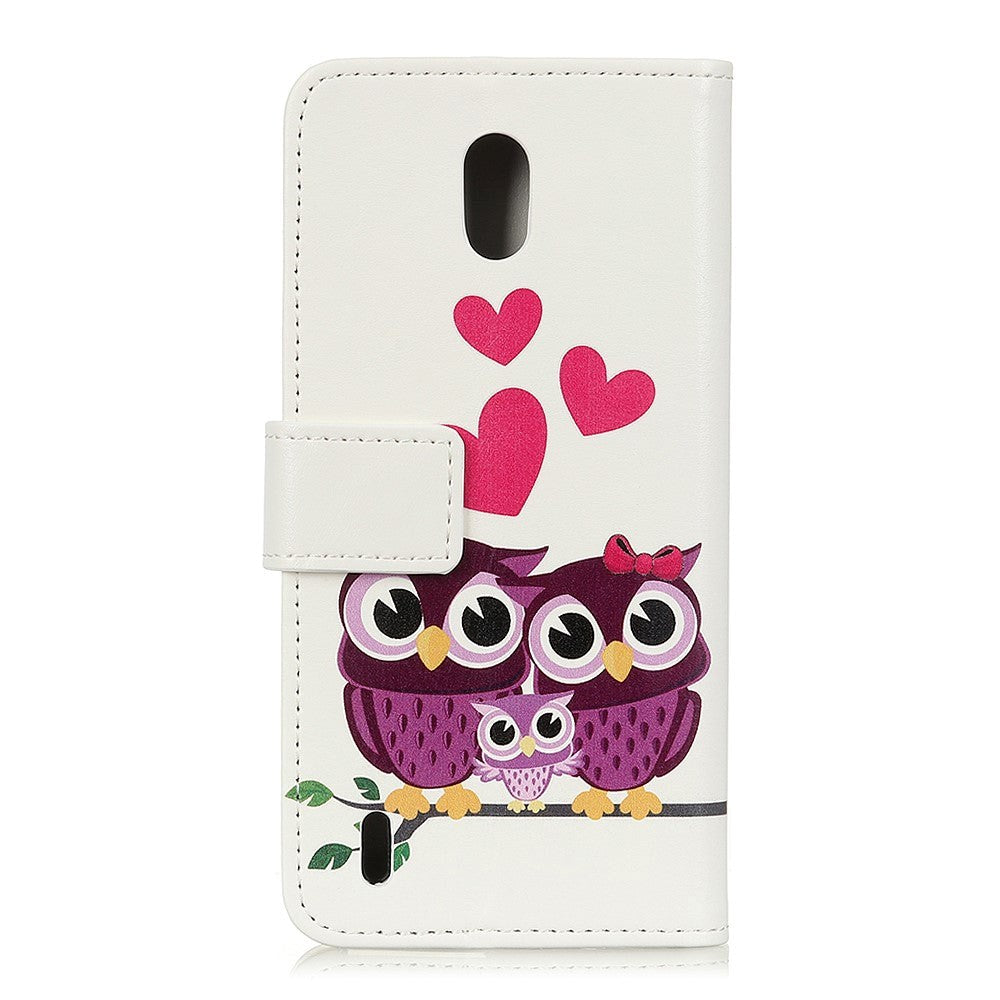Nokia 1.3 PU Skinndeksel m. Lommebok Ugle Familie