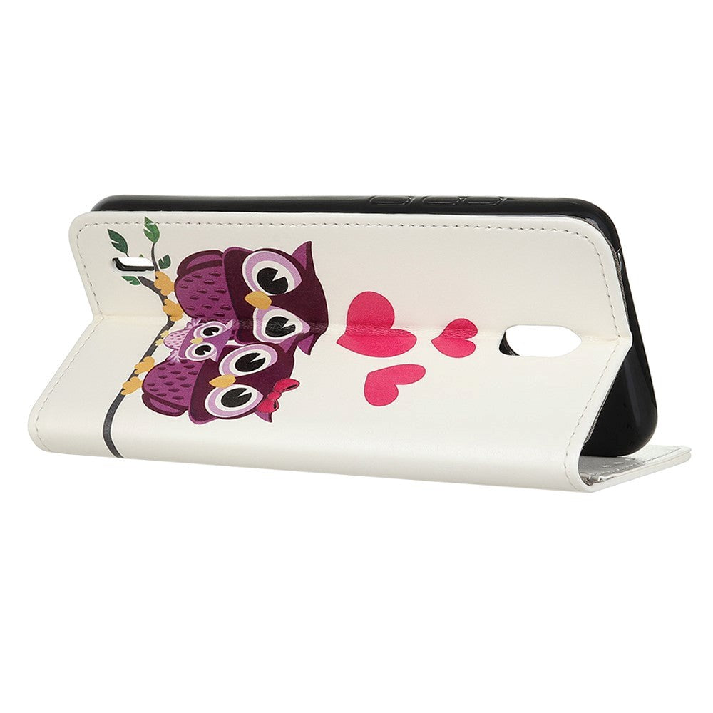 Nokia 1.3 PU Skinndeksel m. Lommebok Ugle Familie